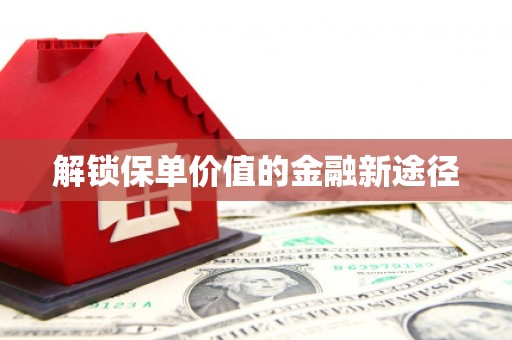 邵武解锁保单价值的金融新途径
