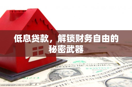 邵武低息贷款，解锁财务自由的秘密武器