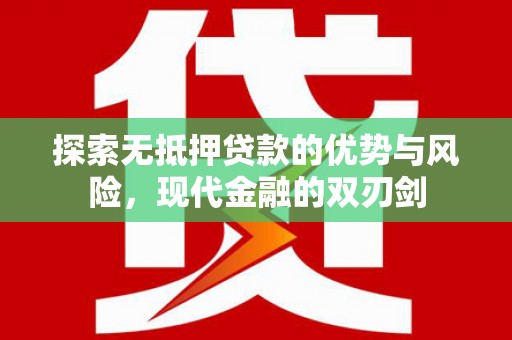 邵武探索无抵押贷款的优势与风险，现代金融的双刃剑