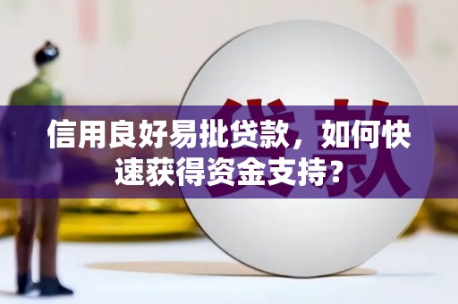 邵武信用良好易批贷款，如何快速获得资金支持？