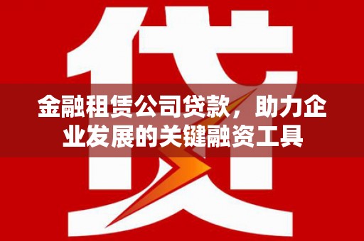 邵武金融租赁公司贷款，助力企业发展的关键融资工具
