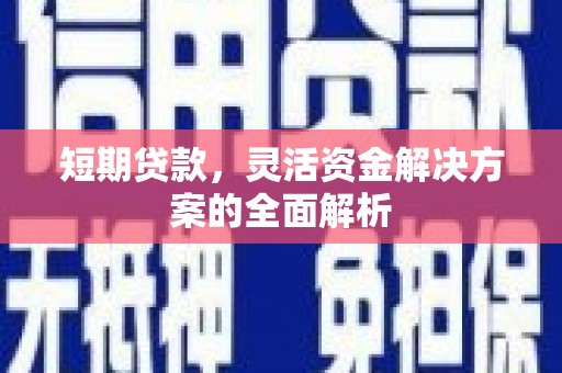 邵武短期贷款，灵活资金解决方案的全面解析