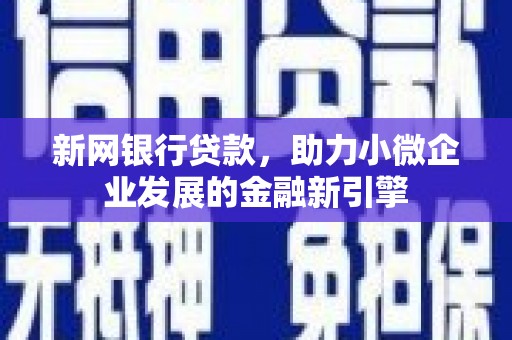邵武新网银行贷款，助力小微企业发展的金融新引擎