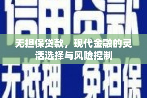 邵武无担保贷款，现代金融的灵活选择与风险控制