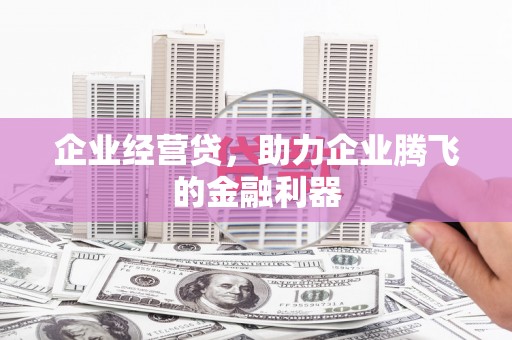邵武企业经营贷，助力企业腾飞的金融利器