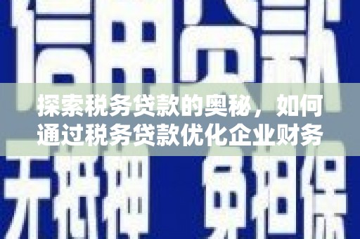 邵武探索税务贷款的奥秘，如何通过税务贷款优化企业财务