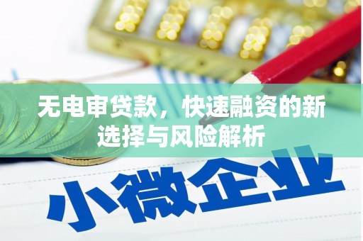 邵武无电审贷款，快速融资的新选择与风险解析