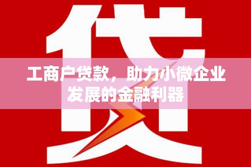 邵武工商户贷款，助力小微企业发展的金融利器