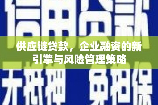 邵武供应链贷款，企业融资的新引擎与风险管理策略