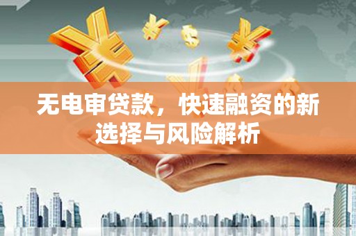 邵武无电审贷款，快速融资的新选择与风险解析