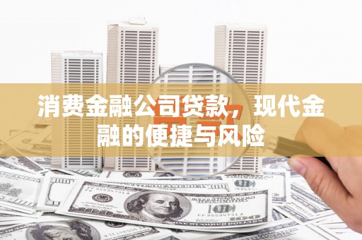 邵武消费金融公司贷款，现代金融的便捷与风险