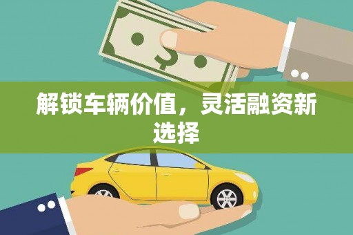 邵武解锁车辆价值，灵活融资新选择